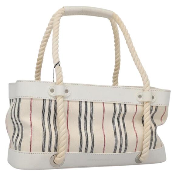 Burberry Hand Bag Canvas White - Picture 1 of 16